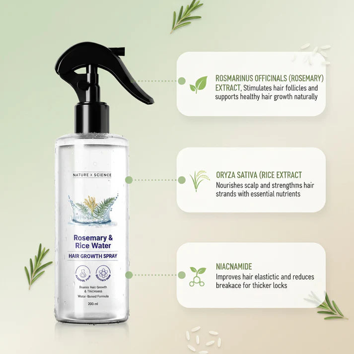Rosemary Hair Care Spray for Smooth Shiny Hydrated Hair